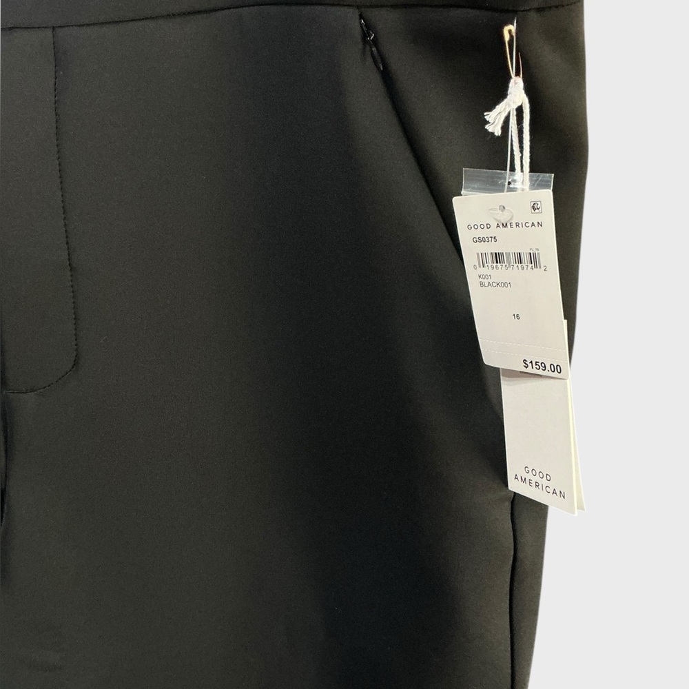 Good American Scuba Cropped Straight Trousers Black Size 16 NWT - Picture 4 of 10